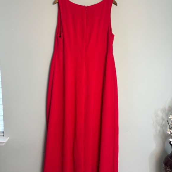 Adrianna Papell Red Tonal Overlay Jumpsuit NWT Size 16W - Picture 2 of 5
